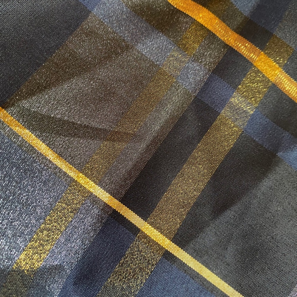 Bonnie Jean Girls 16 Navy Blue Gold Plaid Metallic Party Dress Bow Holiday - Picture 5 of 10